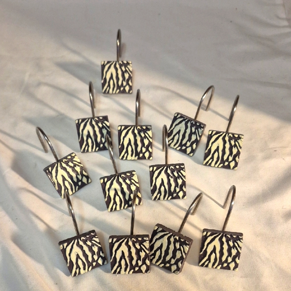 Jungle Bath Animal Print Shower Curtain Hooks